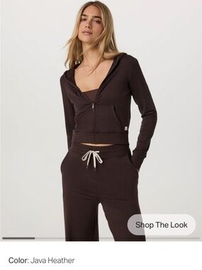 Vuori Java Heather Brown Zip Hoodie